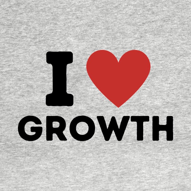 I Love Growth Simple Heart Design by Word Minimalism